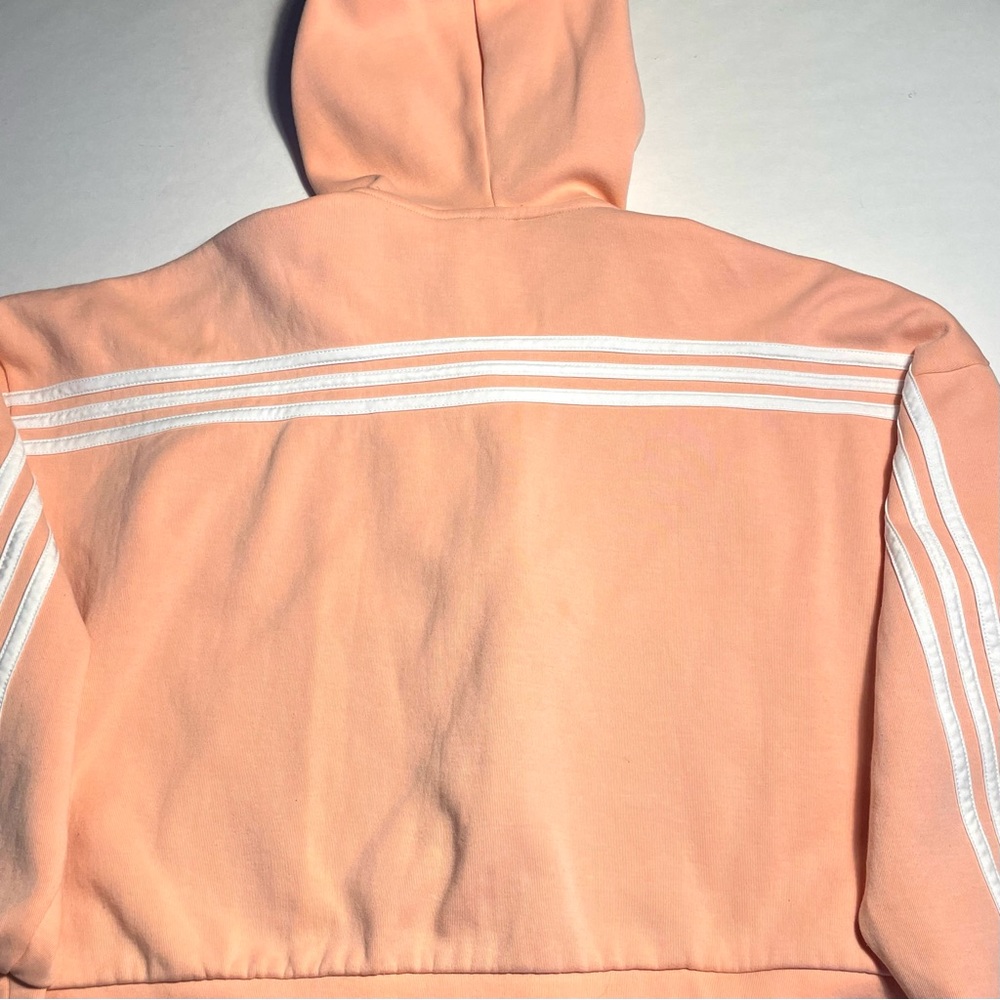 Adidas over sized, cropped, zipper, hooded sweatshirt. Medium - Picture 6 of 13